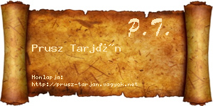 Prusz Tarján névjegykártya